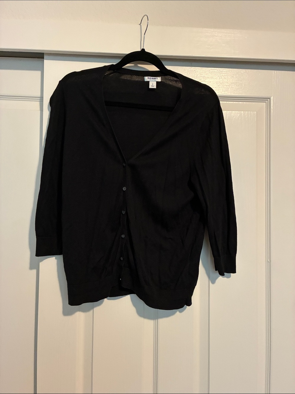 Old Navy Black Women's V-Neck Button Cardigan